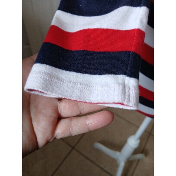 Tommy‎ Hilfiger Womens Blue Striped 3/4 Sleeve Boat Neck Blouse Top XS Nautical - Picture 6 of 15